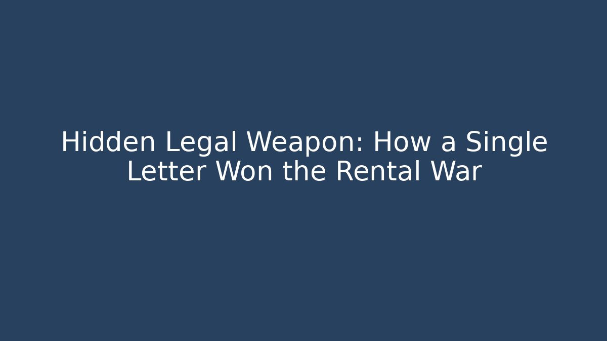 Hidden Legal Weapon: How a Single Letter Won the Rental War