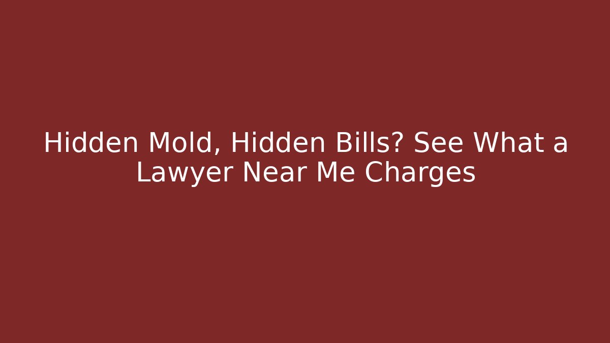 Hidden Mold, Hidden Bills? See What a Lawyer Near Me Charges