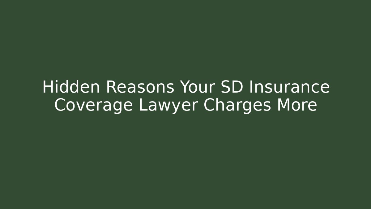 Hidden Reasons Your SD Insurance Coverage Lawyer Charges More - WealthxGroup
