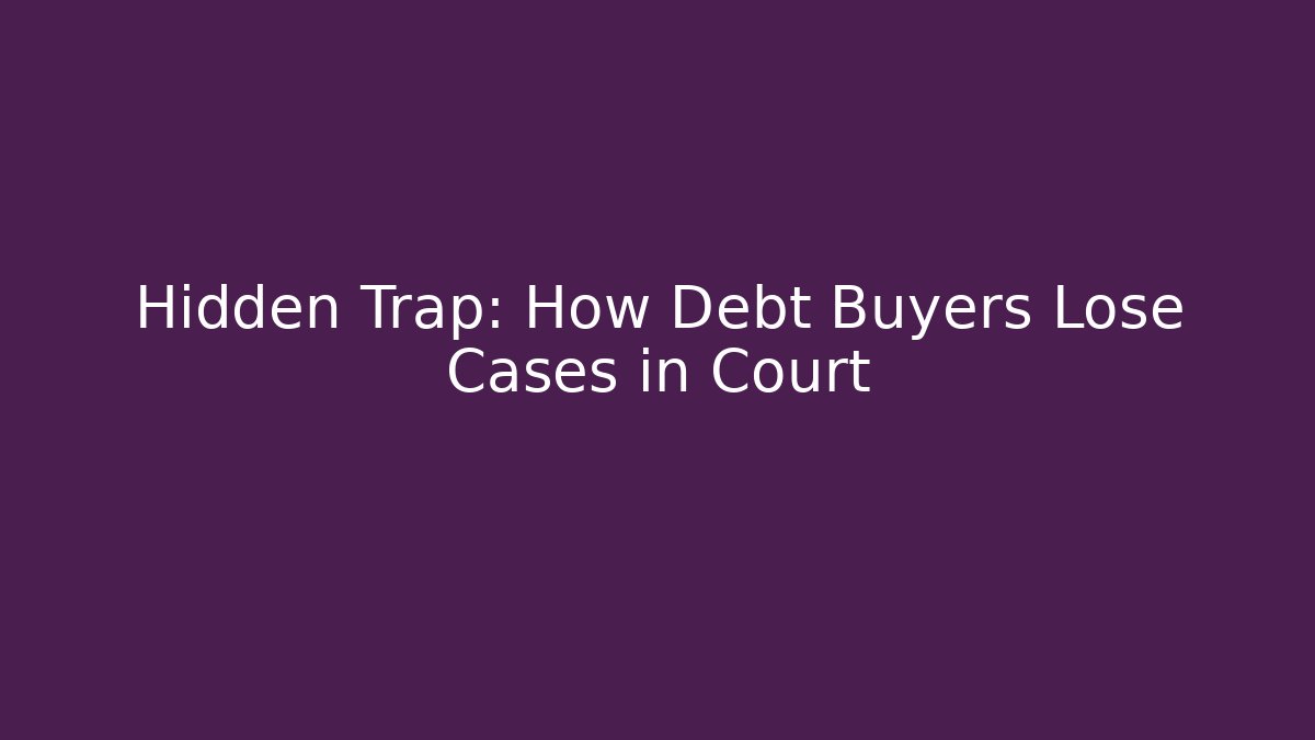 Hidden Trap: How Debt Buyers Lose Cases in Court
