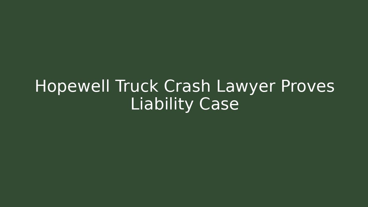 Hopewell Truck Crash Lawyer Proves Liability Case