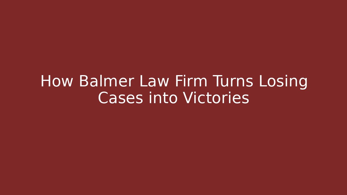 How Balmer Law Firm Turns Losing Cases into Victories
