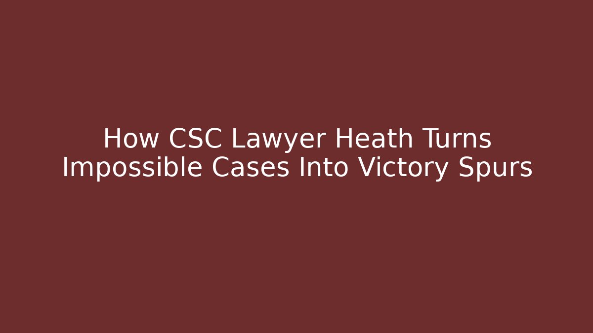 How CSC Lawyer Heath Turns Impossible Cases Into Victory Spurs - WealthxGroup