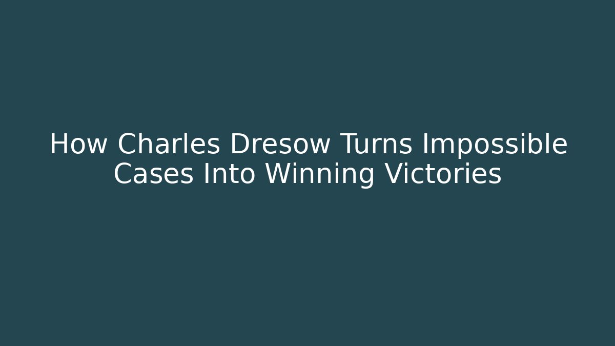 How Charles Dresow Turns Impossible Cases Into Winning Victories