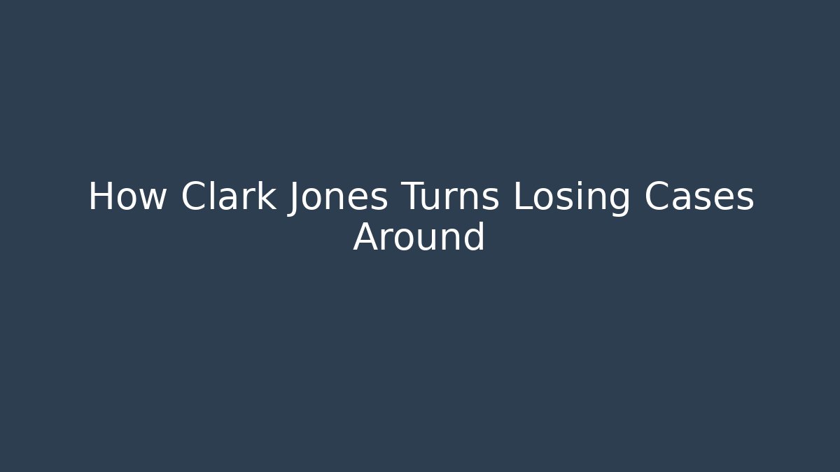 How Clark Jones Turns Losing Cases Around