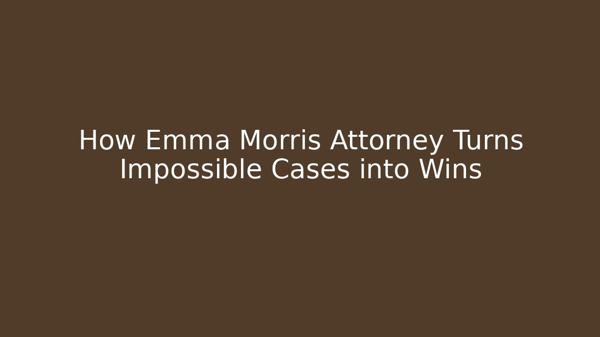 How Emma Morris Attorney Turns Impossible Cases into Wins
