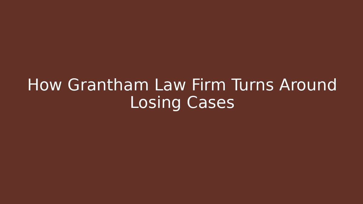 How Grantham Law Firm Turns Around Losing Cases