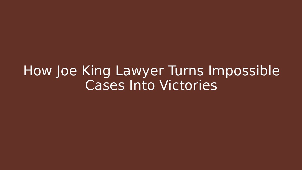 How Joe King Lawyer Turns Impossible Cases Into Victories - WealthxGroup