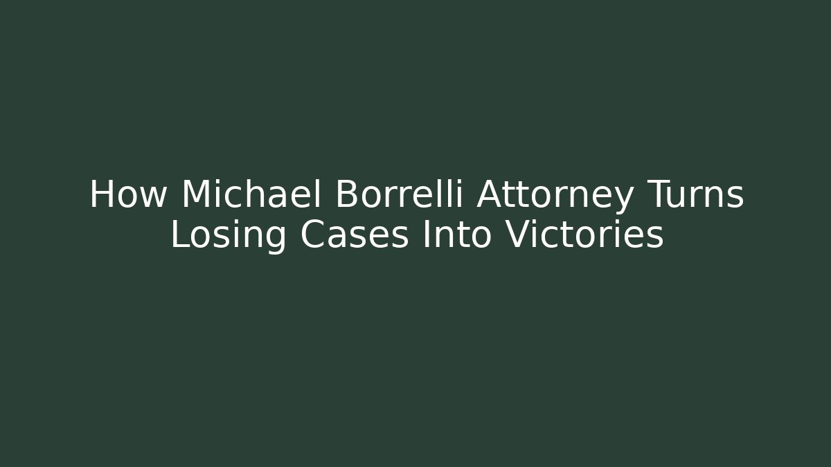 How Michael Borrelli Attorney Turns Losing Cases Into Victories - WealthxGroup