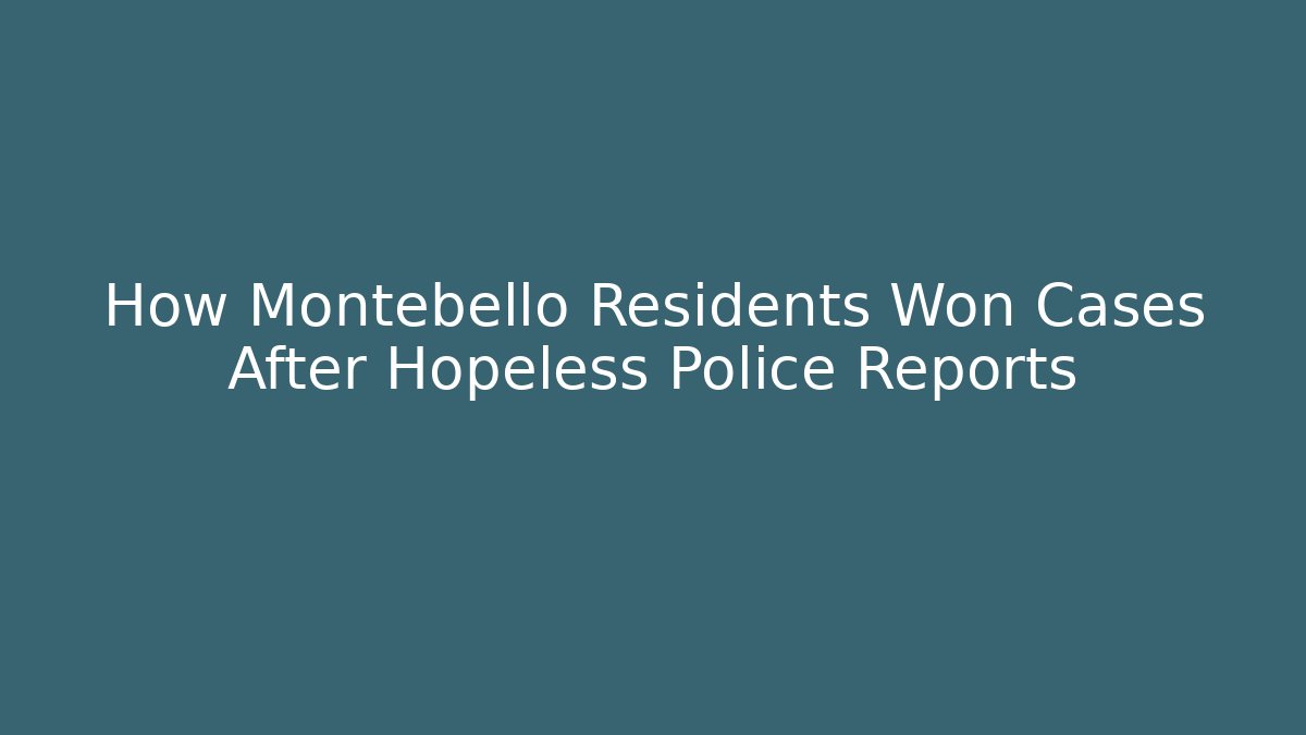 How Montebello Residents Won Cases After Hopeless Police Reports