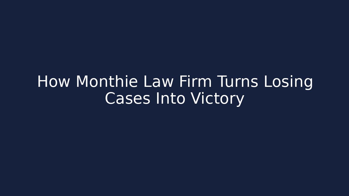 How Monthie Law Firm Turns Losing Cases Into Victory