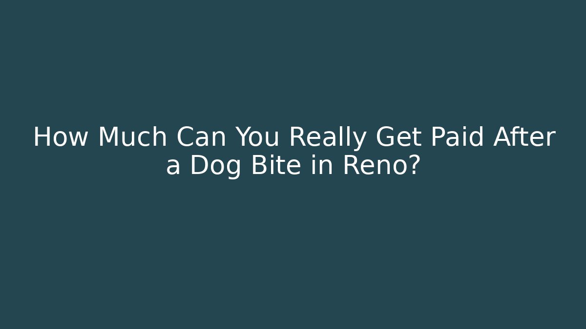 How Much Can You Really Get Paid After a Dog Bite in Reno?