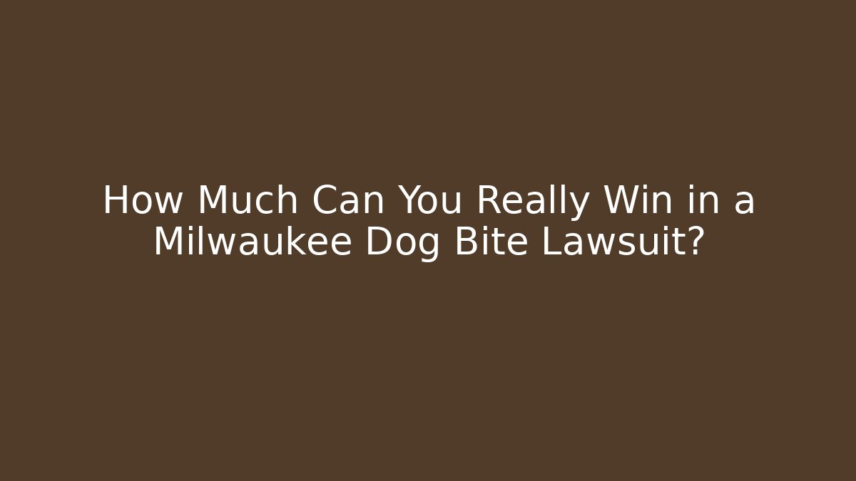 How Much Can You Really Win in a Milwaukee Dog Bite Lawsuit?