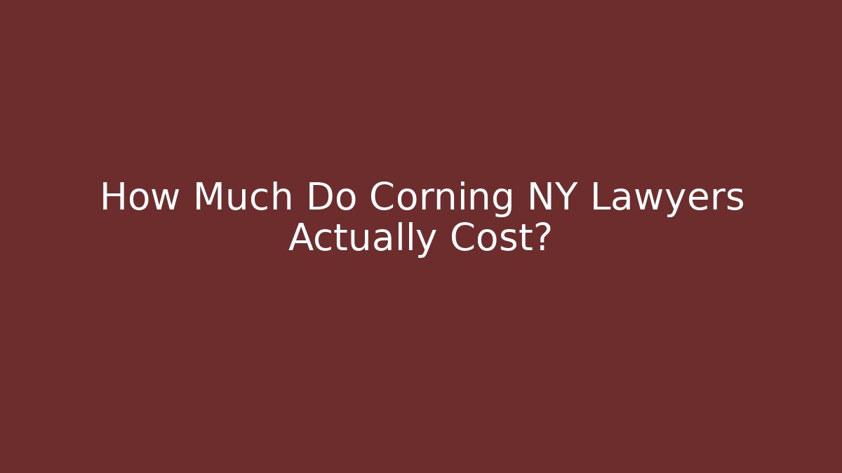 How Much Do Corning NY Lawyers Actually Cost?