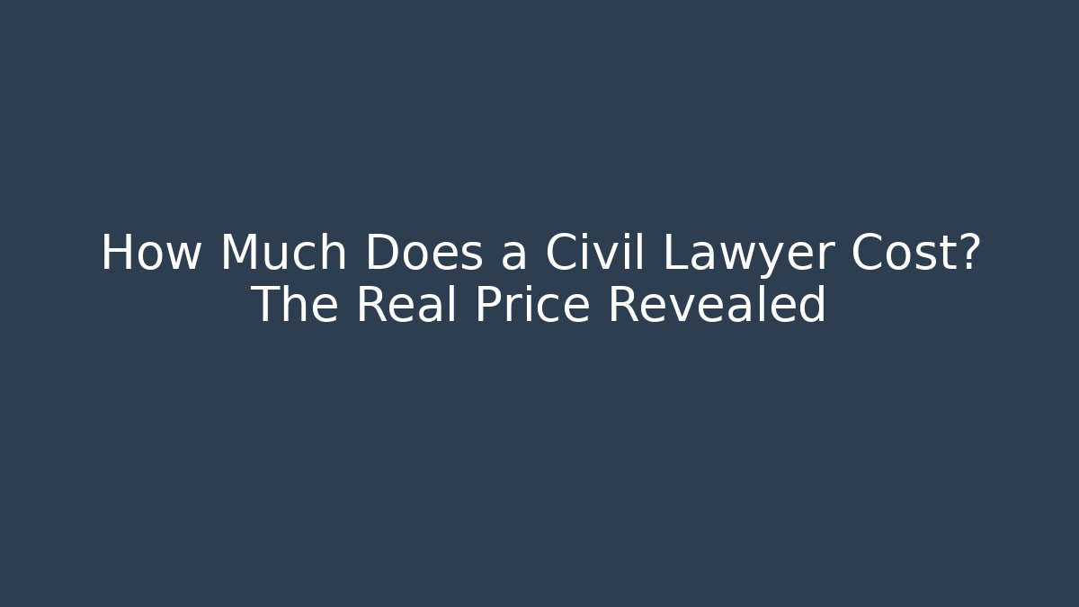 How Much Does a Civil Lawyer Cost? The Real Price Revealed