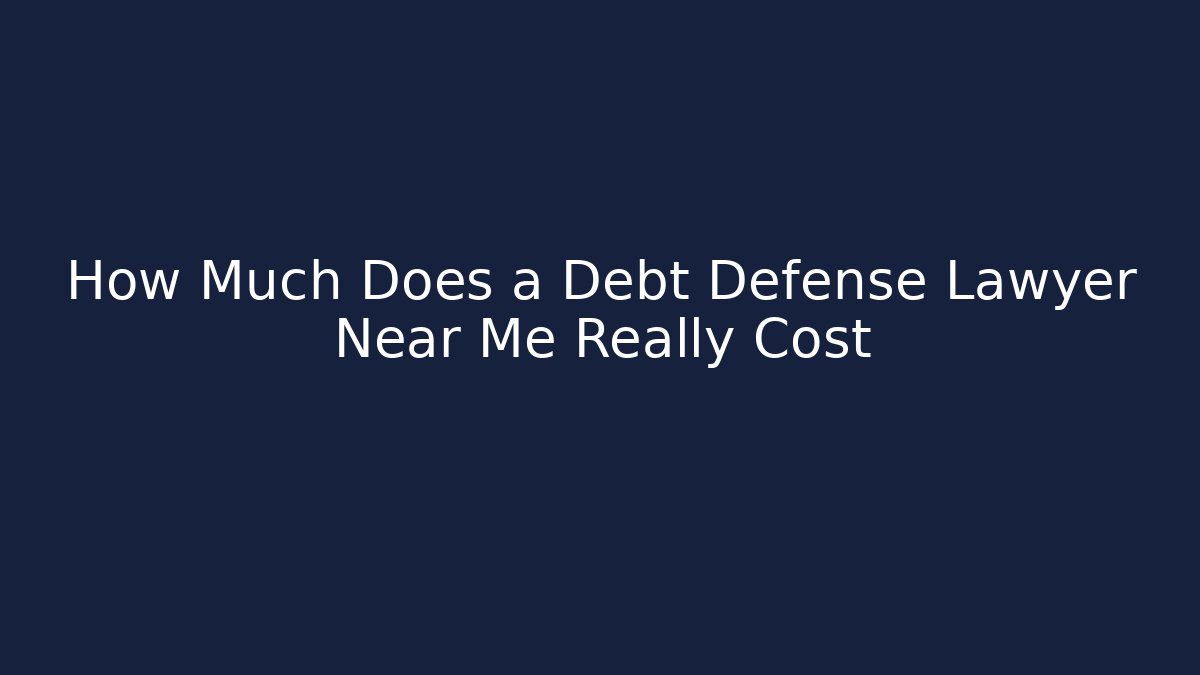 How Much Does a Debt Defense Lawyer Near Me Really Cost