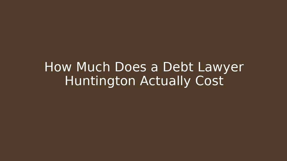 How Much Does a Debt Lawyer Huntington Actually Cost - WealthxGroup