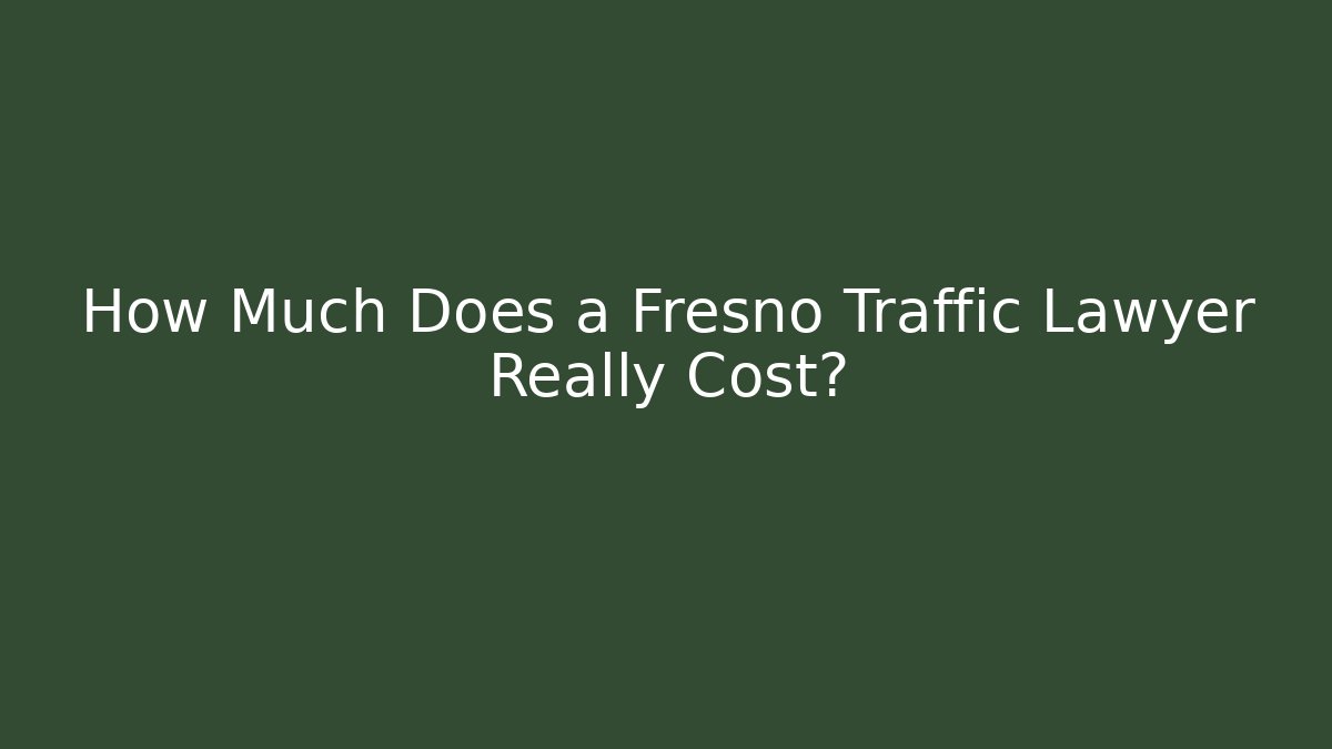 How Much Does a Fresno Traffic Lawyer Really Cost? - WealthxGroup