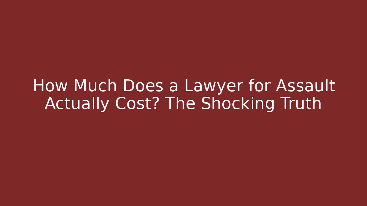 How Much Does a Lawyer for Assault Actually Cost? The Shocking Truth - WealthxGroup