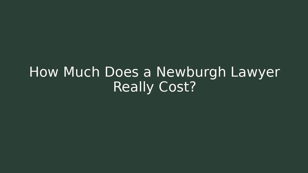 How Much Does a Newburgh Lawyer Really Cost?