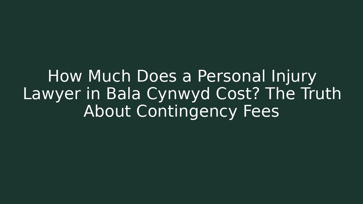 How Much Does a Personal Injury Lawyer in Bala Cynwyd Cost? The Truth About Contingency Fees