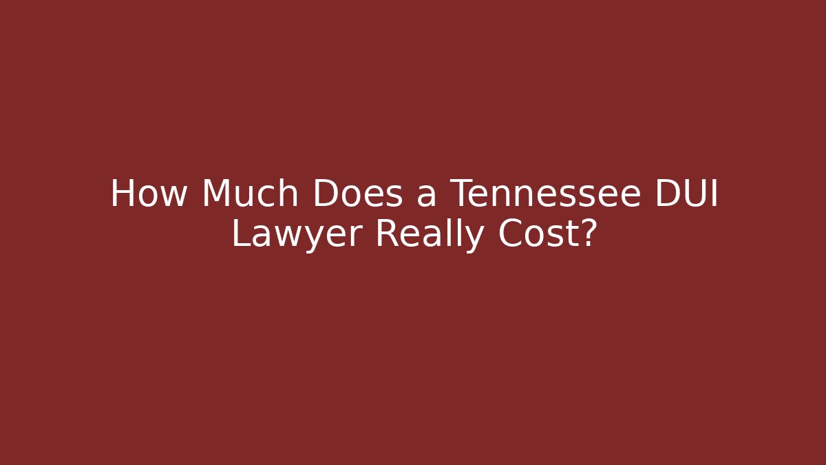 How Much Does a Tennessee DUI Lawyer Really Cost? - WealthxGroup