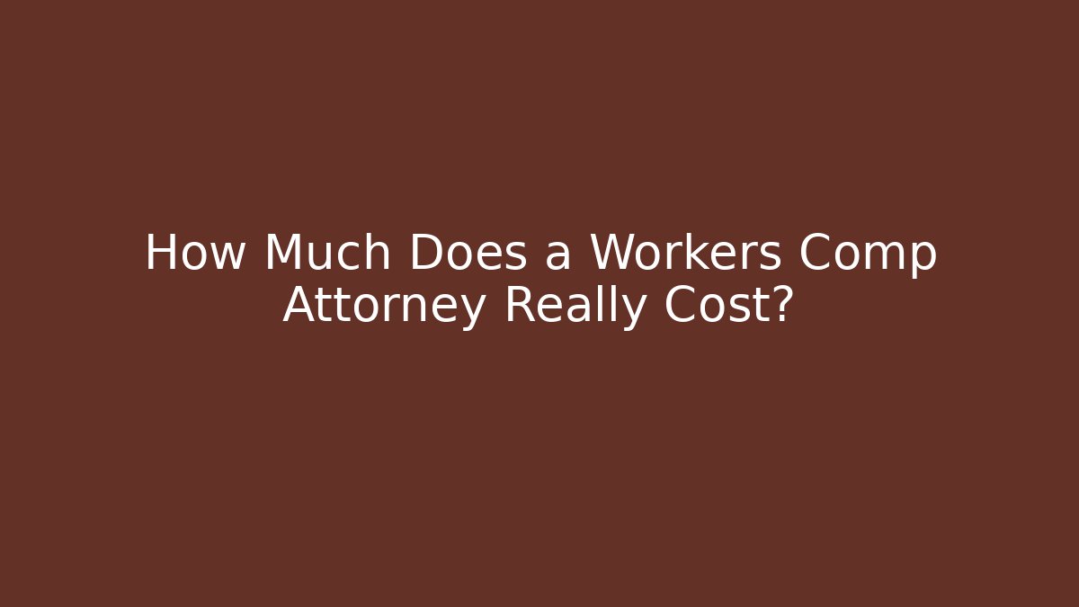 How Much Does a Workers Comp Attorney Really Cost? - WealthxGroup