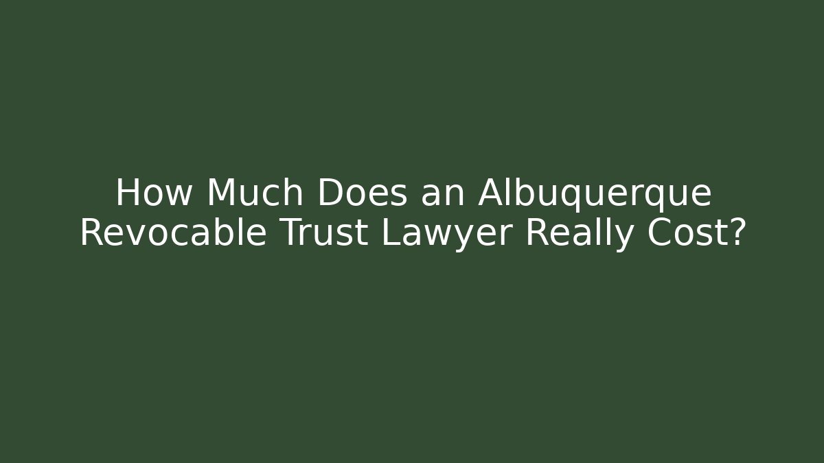 How Much Does an Albuquerque Revocable Trust Lawyer Really Cost? - WealthxGroup