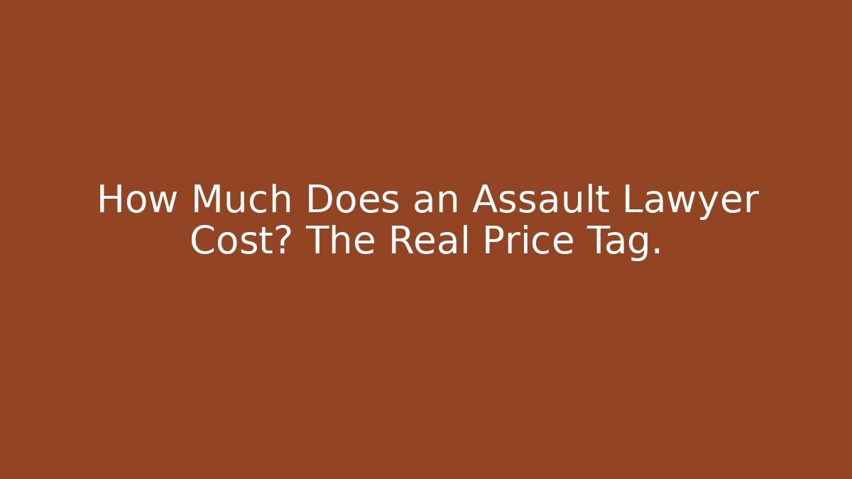 How Much Does an Assault Lawyer Cost? The Real Price Tag.