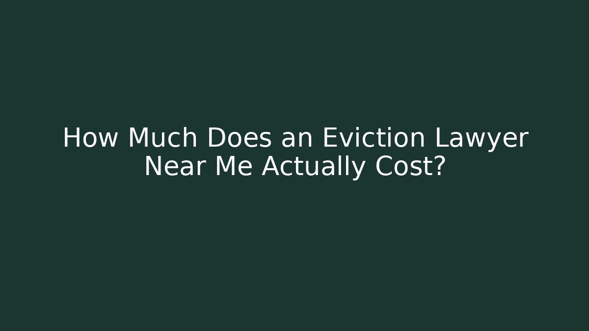 How Much Does an Eviction Lawyer Near Me Actually Cost? - WealthxGroup