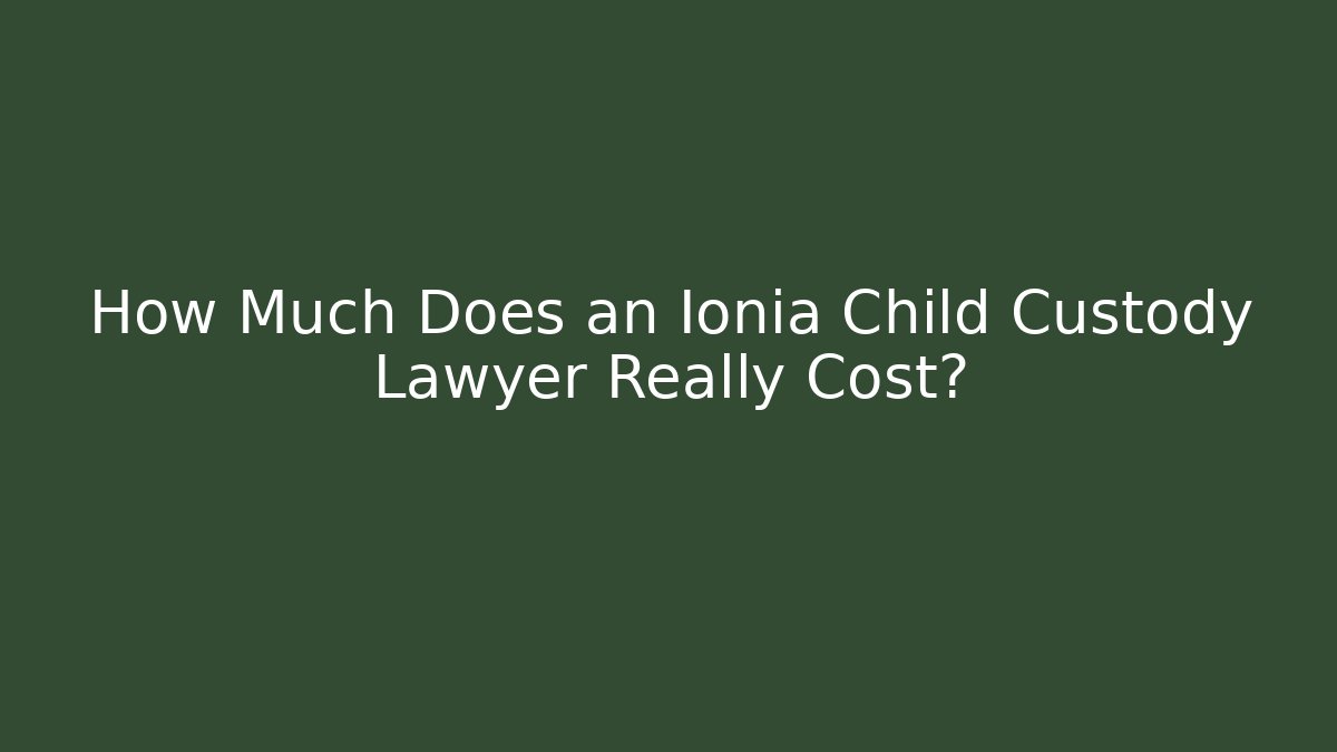 How Much Does an Ionia Child Custody Lawyer Really Cost?