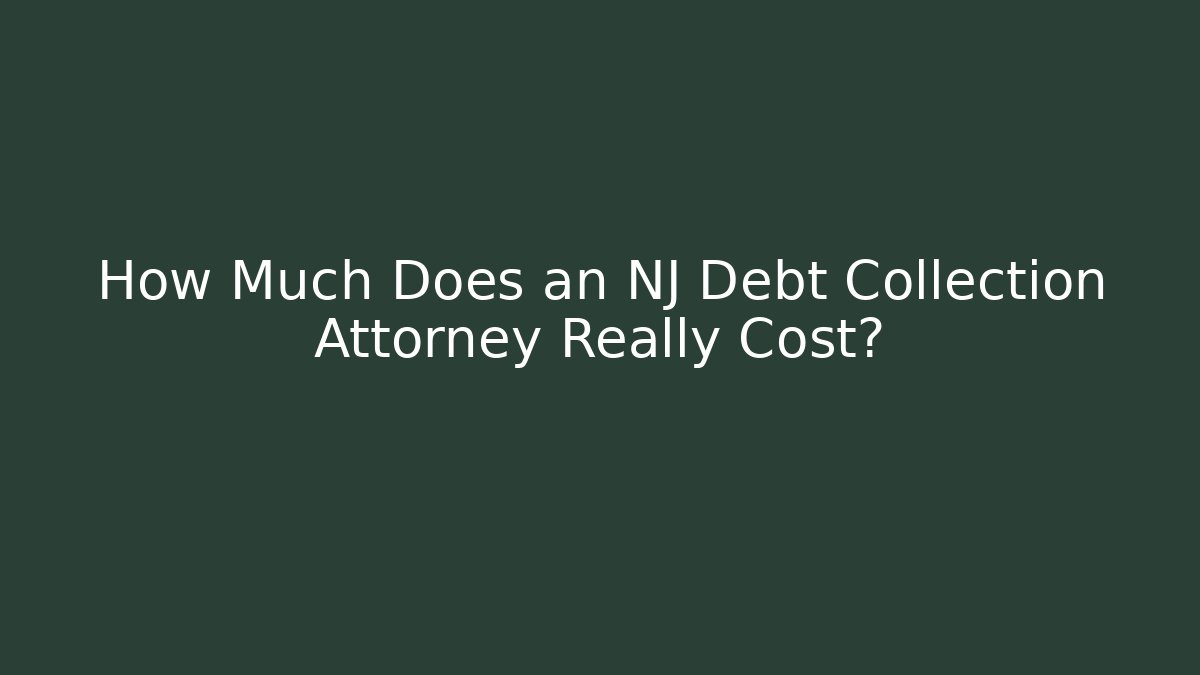 How Much Does an NJ Debt Collection Attorney Really Cost?