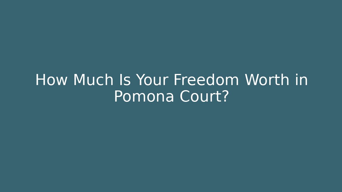 How Much Is Your Freedom Worth in Pomona Court?