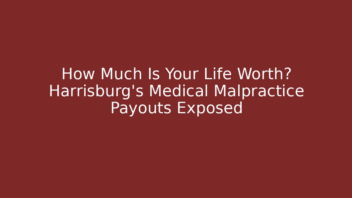 How Much Is Your Life Worth? Harrisburg’s Medical Malpractice Payouts Exposed