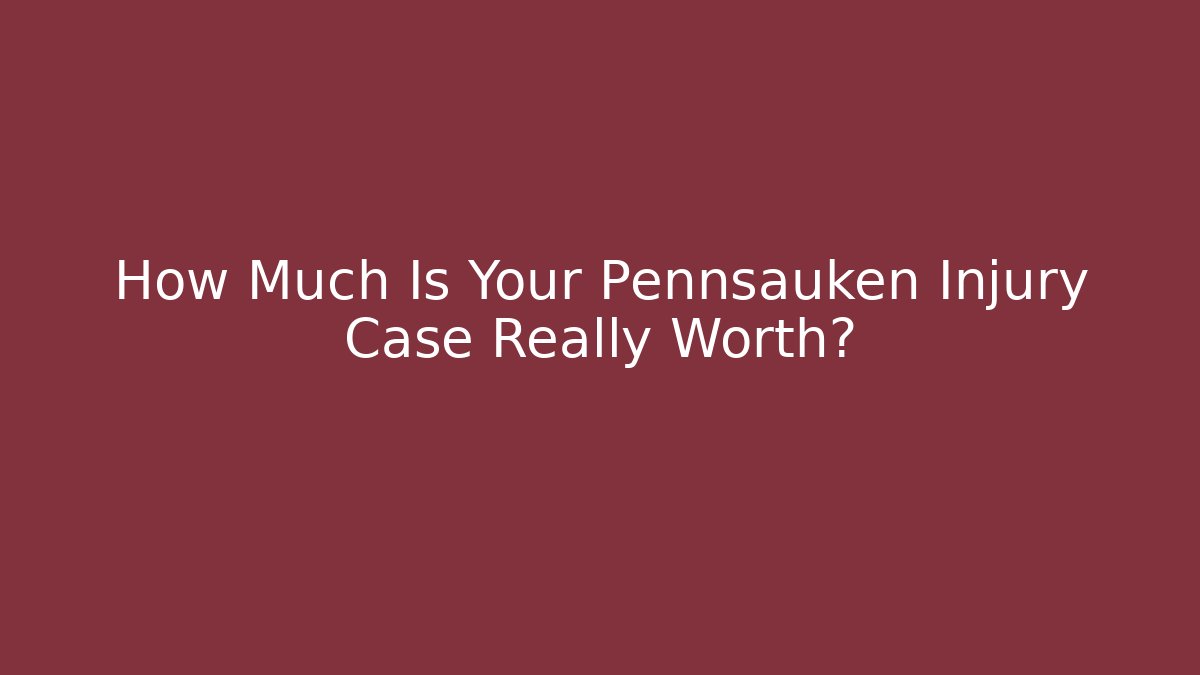How Much Is Your Pennsauken Injury Case Really Worth?