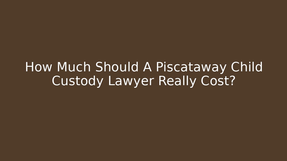 How Much Should A Piscataway Child Custody Lawyer Really Cost?