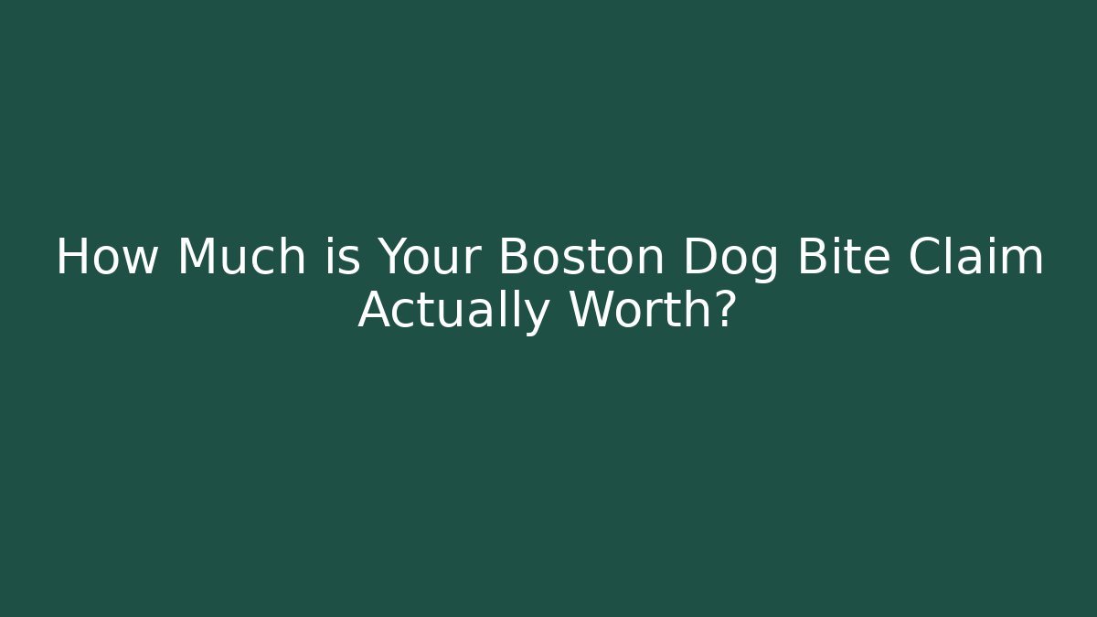 How Much is Your Boston Dog Bite Claim Actually Worth?