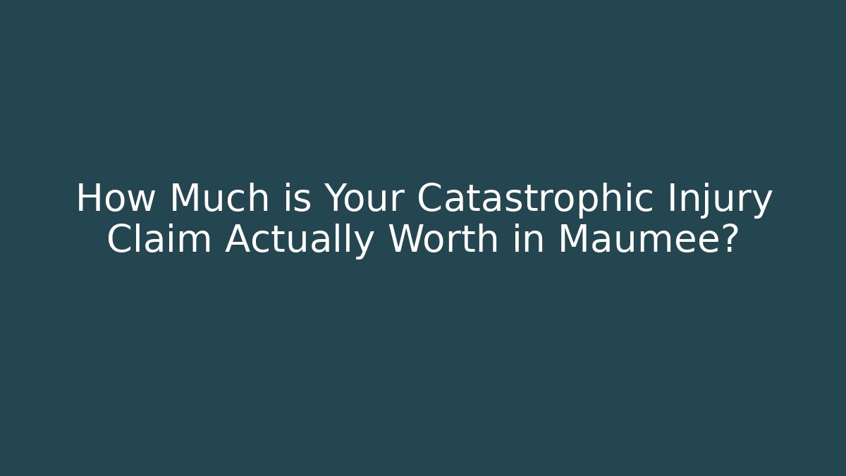 How Much is Your Catastrophic Injury Claim Actually Worth in Maumee?