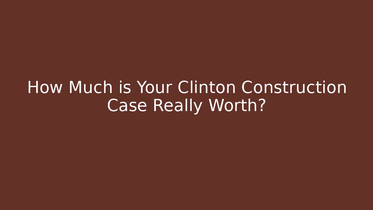 How Much is Your Clinton Construction Case Really Worth? - WealthxGroup
