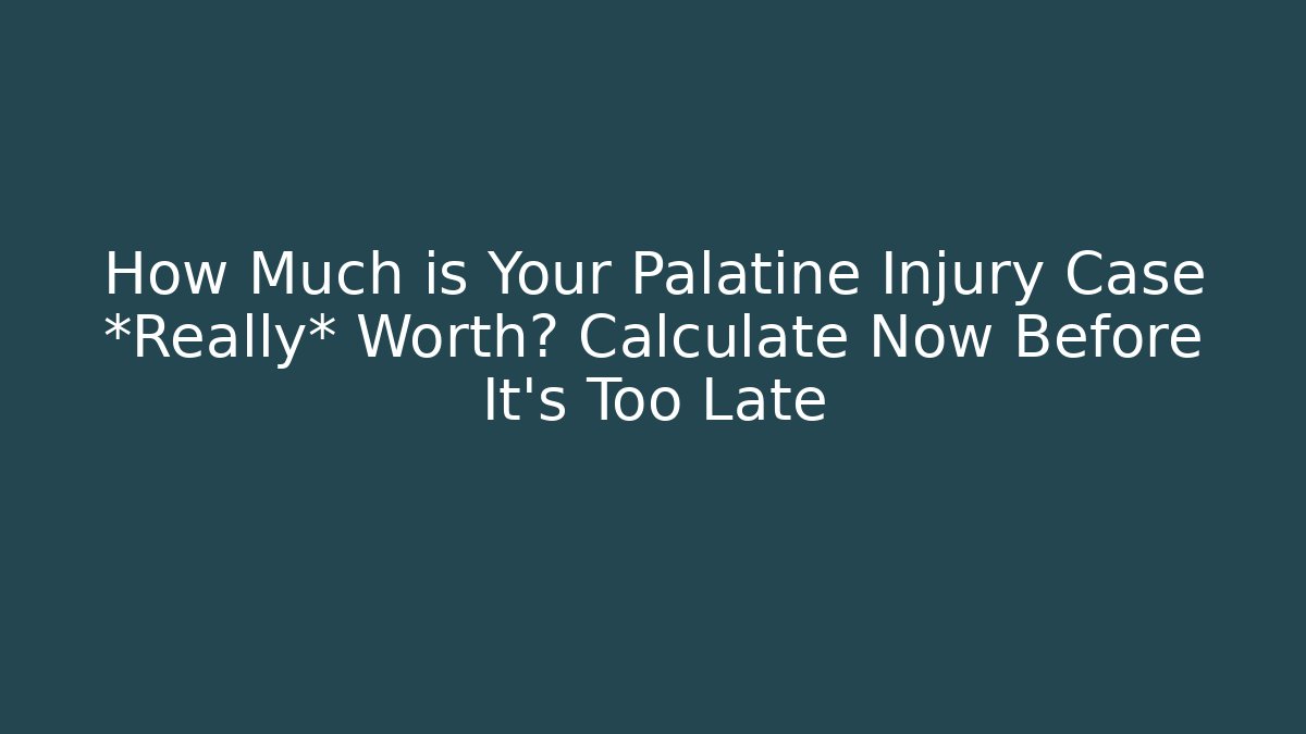 How Much is Your Palatine Injury Case *Really* Worth? Calculate Now Before It's Too Late