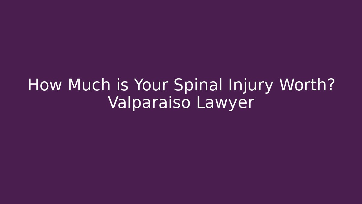 How Much is Your Spinal Injury Worth? Valparaiso Lawyer