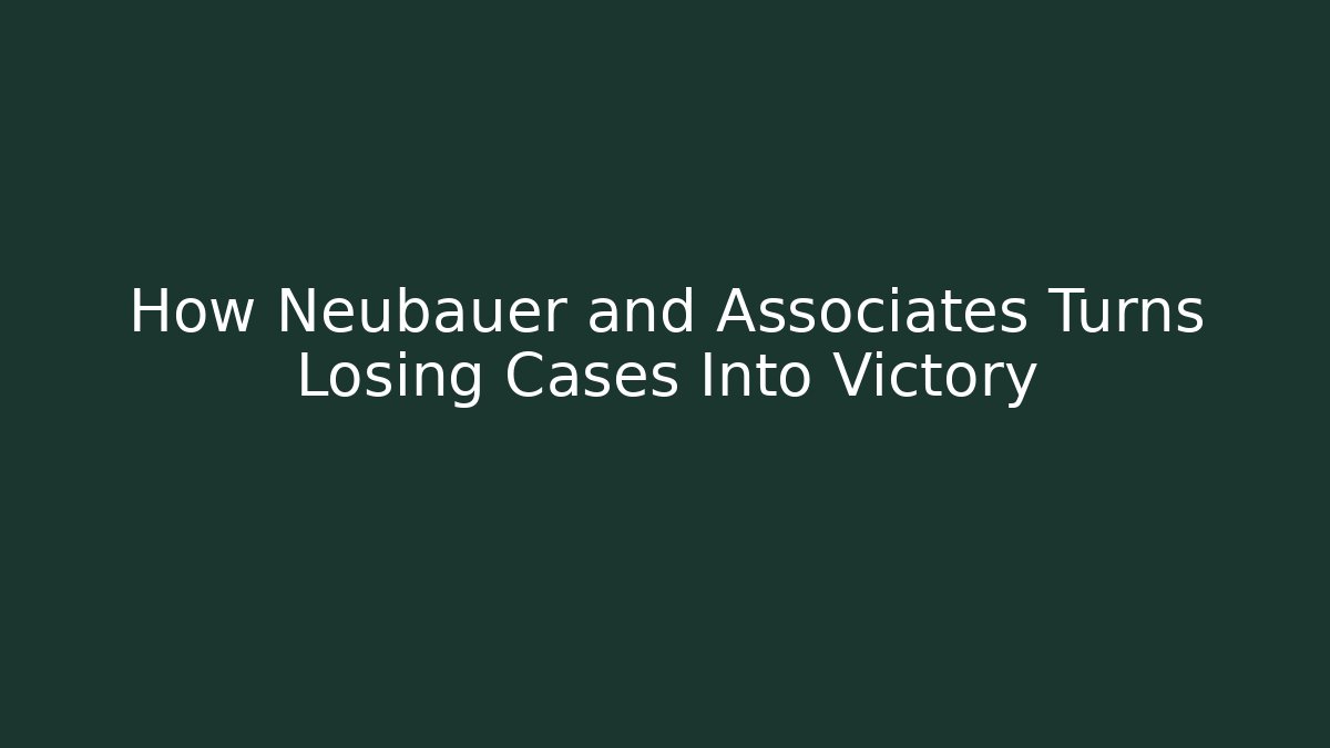 How Neubauer and Associates Turns Losing Cases Into Victory
