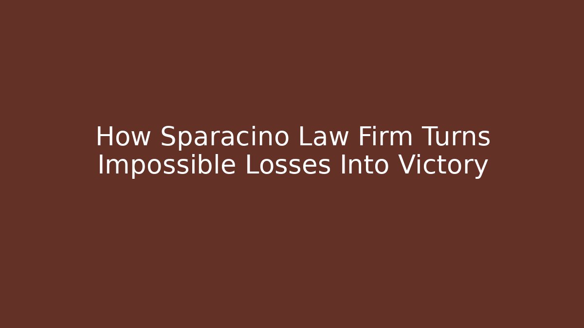 How Sparacino Law Firm Turns Impossible Losses Into Victory