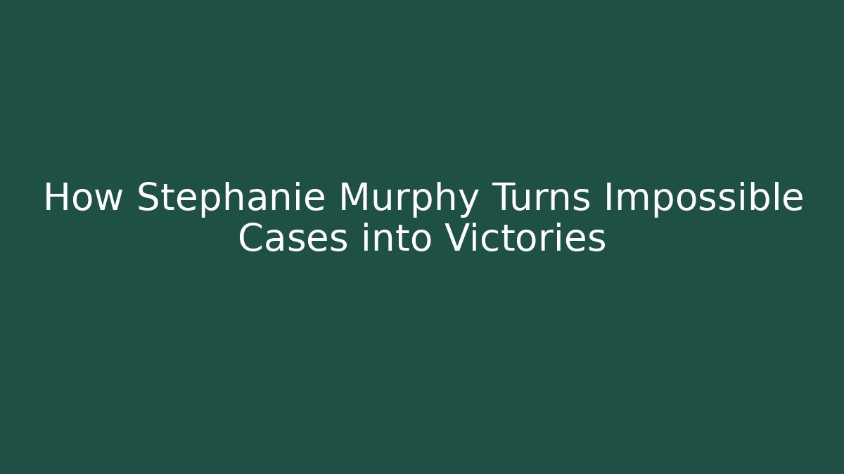 How Stephanie Murphy Turns Impossible Cases into Victories - WealthxGroup