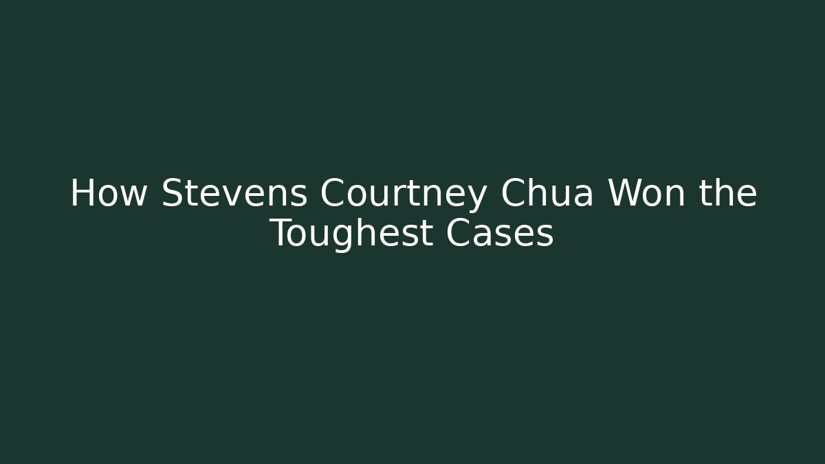 How Stevens Courtney Chua Won the Toughest Cases