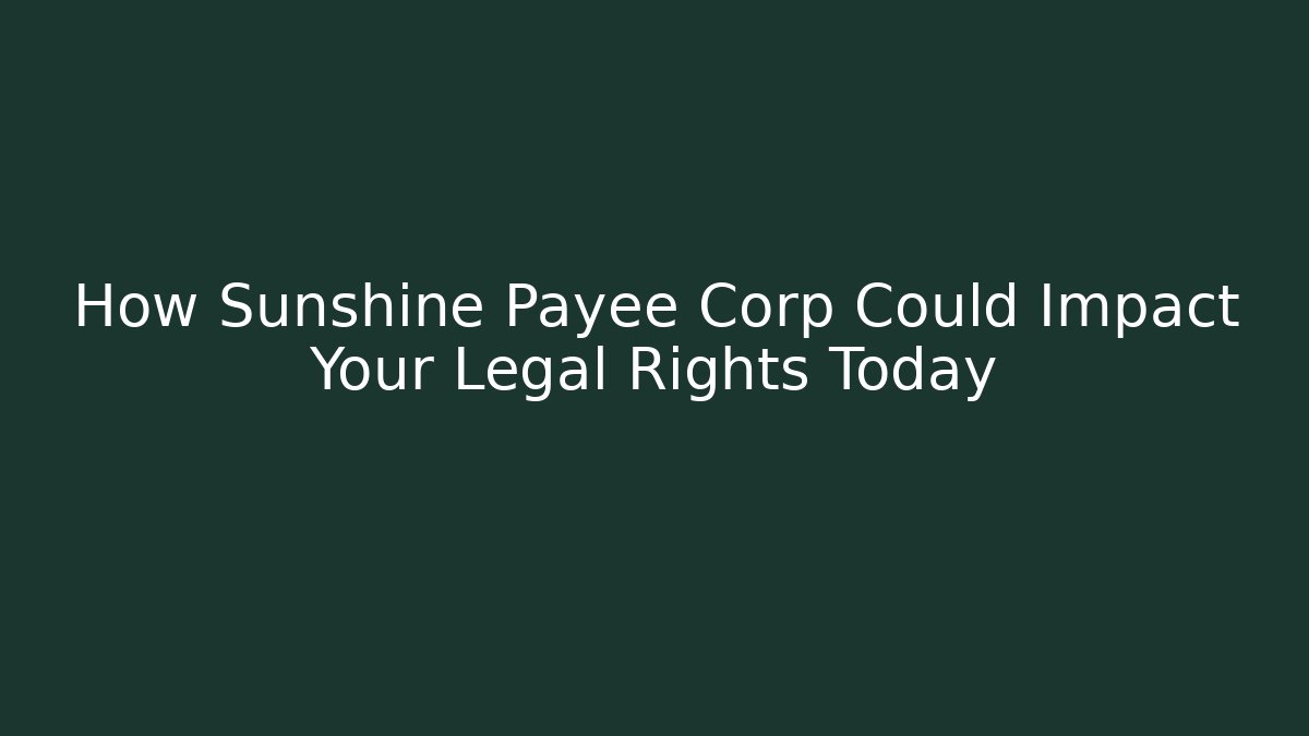 How Sunshine Payee Corp Could Impact Your Legal Rights Today - WealthxGroup