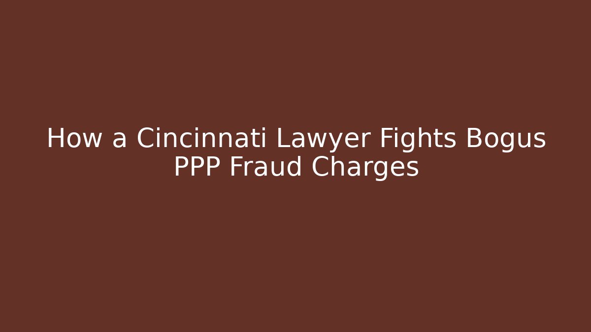 How a Cincinnati Lawyer Fights Bogus PPP Fraud Charges - WealthxGroup