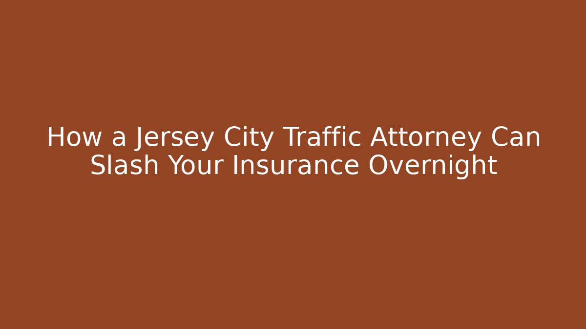 How a Jersey City Traffic Attorney Can Slash Your Insurance Overnight