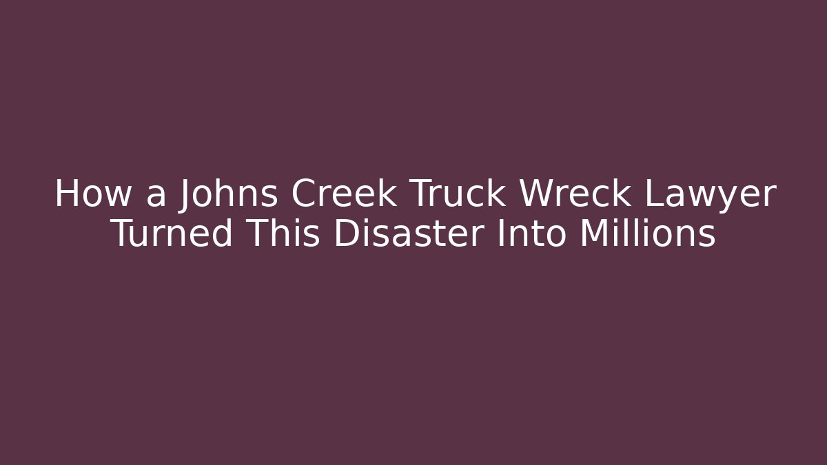 How a Johns Creek Truck Wreck Lawyer Turned This Disaster Into Millions