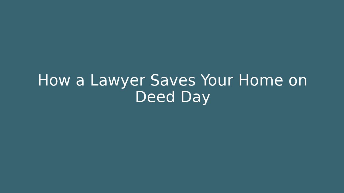 How a Lawyer Saves Your Home on Deed Day